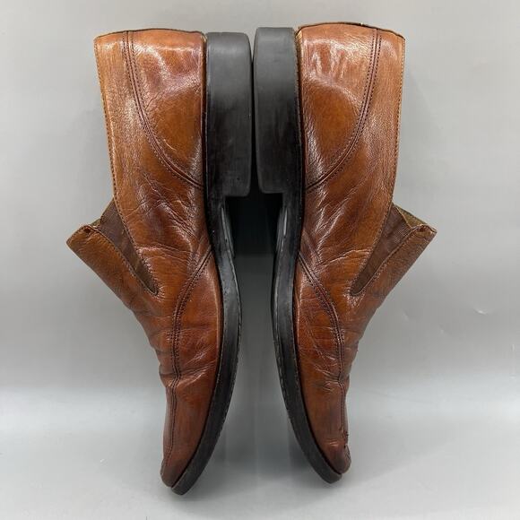 Michael Toschi Mario Side Gore Loafers Men’s Size 12 Brown Leather Slip On Shoes - Picture 6 of 11